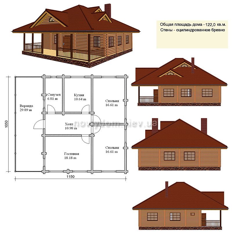 Проект деревянного дома№043