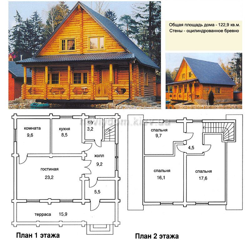 Проект деревянного дома№044