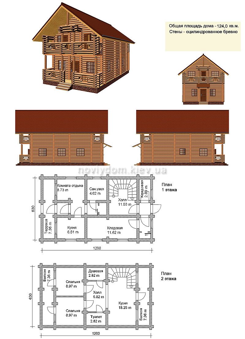 Проект деревянного дома№046