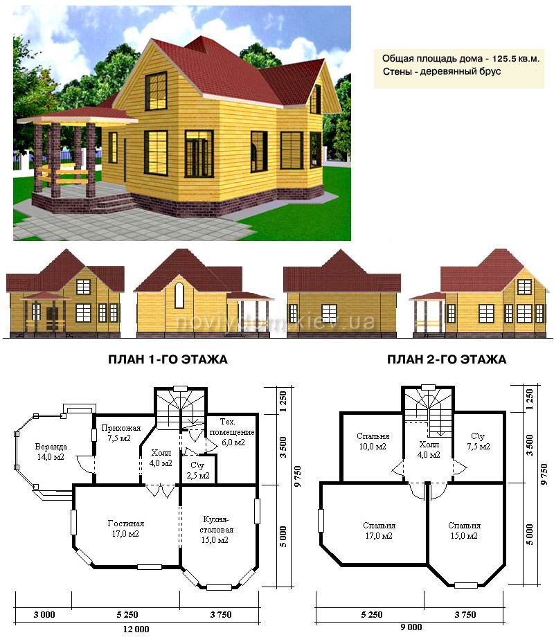 Проект деревянного дома№047