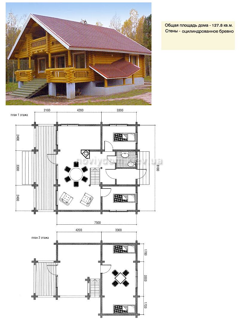 Проект деревянного дома№051