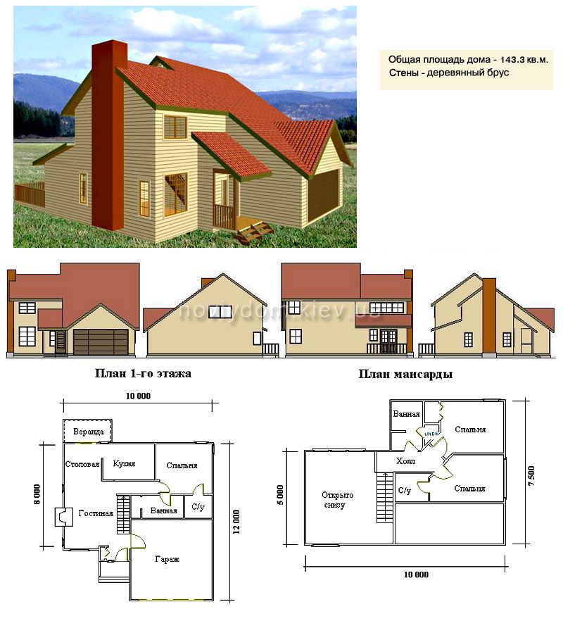 Проект деревянного дома№027