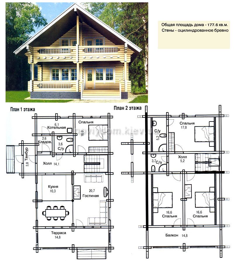 Проект деревянного дома№072