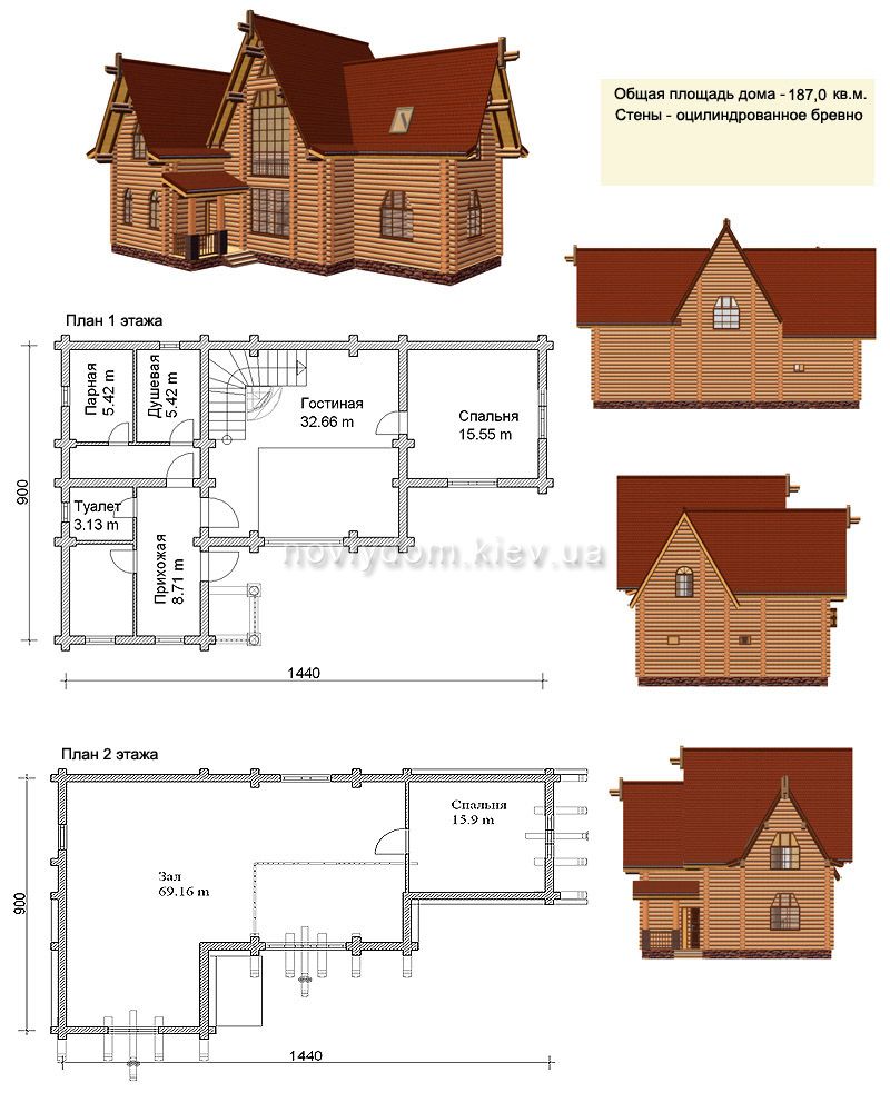 Проект деревянного дома№083